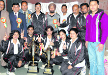 Winners at the Airports Authority of India All-India Inter-Zonal Table Tennis Tournament in Dehradun on Saturday.