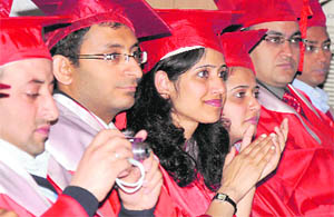 A section of the students during the ninth convocation of the NDRI in Karnal on Saturday.