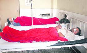 Jail guards, who were given sedatives, recuperate at the Civil Hospital in Ludhiana