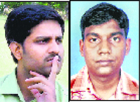The hostages: District Collector RV Krishna (L) and JE Pabitra Majhi