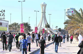 Agitators return to Pearl Square in Manama.