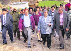 Experts from Pakistan visit the artificial lake project on the Tawi in Jammu on Sunday.