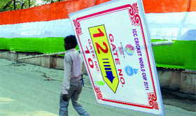 The Forozshah Kotla Stadium at New Delhi is being prepared to host World Cup cricket matches.