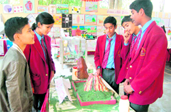 Students at a science exhibition in Dehradun