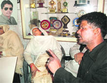 Prem Lal talks to mediapersons at his residence at Behram village on Monday. (Inset Jagdish Mehmi). 