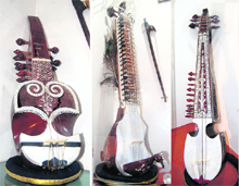 String instruments saranda, taus and rebab at Chief Khalsa Diwans museum in Amritsar.