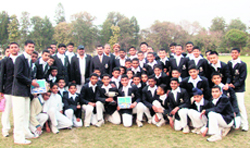 Winners in the senior and junior categories in the Rashtriya Indian Military College Cricket Competition in Dehradun