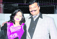 Rani Devyani, winner from the ward No. 42 seat, with her husband in Haridwar