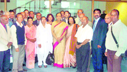 Governor Margaret Alva with a delegation from Mauritius in Dehradun
