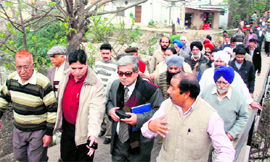 Interlocutor Dileep Padgaonkar visits the Bhor camp in Jammu on Tuesday.