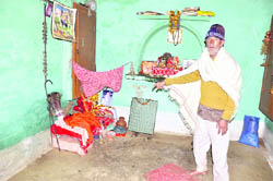 A family member of Rajini Sharma of Sandwah village in Domana points towards the place where exorcism was performed which led to her death.