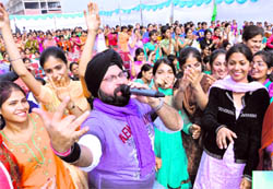 Students have fun at Sanjhan Pyaar Diyan, a cultural show for charity, organised by the St Soldier Group of Institutions, in Jalandhar