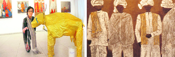 French artist Meignie-Huber Nelly showcases her paintings that highlight the people of India