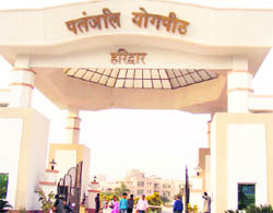 The gate of Patanjali Yogpeeth of Swami Ramdev.