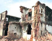 A house of a Sikh family in ruins at Chhillar village in Rewari. 
