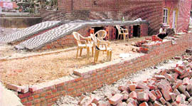  Construction of a service station continues unchecked at Dugri in Ludhiana.