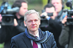 WikiLeaks founder Julian Assange at Belmarsh Magistrates Court in London