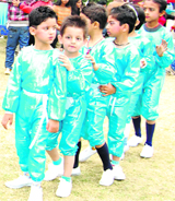 Children of Young Wonders (kindergarten school) perform during their annual function in Amritsar. 