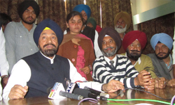 LBP chief with the girl in Bathinda on Friday.
