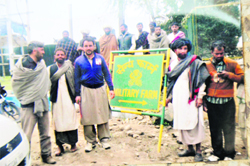 Gujjar milkmen from Kathua district after submitting a memorandum to the Military Farm authorities in Jammu