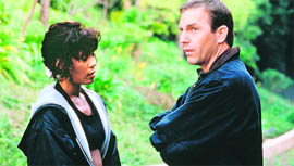 Whitney Houston and Kevin Costner in The Bodyguard which was a runaway hit in the early 1990s.