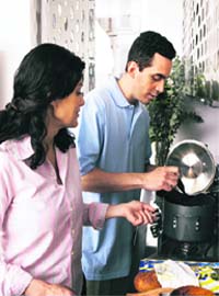 Since most men has seen mothers working, they do not expect to be waited upon, instead they help their partners in domestic chores