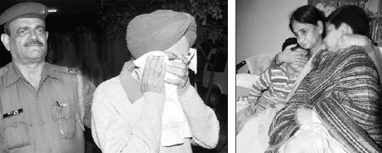 Accused Inder Singh Sekhon in police custody; and (right) Manjeet Kaur, member, Juvenile Justice Board, takes care of minors (victims), who were allegedly assaulted by their employers at Sector 5 in Panchkula