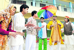 A play "Emperors New Clothes" being staged at Prem Dham, an old-age home, in Dehradun on Saturday
