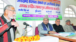 Speakers at a function held to commemorate the martyrdom of Chander Shekhar Azad in Dehradun on Sunday. 