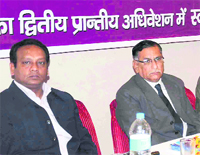 Representatives of the PNB Staff Association at a convention in Haridwar on Sunday. 