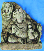 A unique stone idol of Lord Kuber recovered from Kurukshetra
