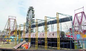 A giant wheel and other equipment in place for the 12-day Tapkeshwar mela in Dehradun on Tuesday
