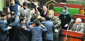 PDP legislators create a ruckus in the state Assembly in Jammu