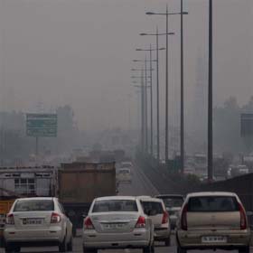 A foggy day in Gurgaon on Thursday
