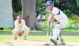 A match in the Uttarakhand Cup Beehive Challenger League being played at Matawala Bagh in Dehradun on Thursday.