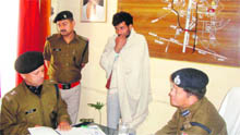 Gagan, the suspect in the Akash murder case, in police custody in Roorkee on Friday.