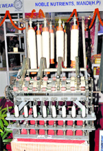 Solar loom on display at the khadi board exhibition in Mandi on Friday