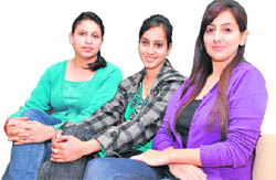L-R:Arushi, Shivani and Simran will be part of the Lakme Fashion Week Photo