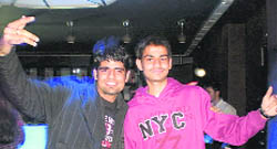 Ajay (L) with his friend