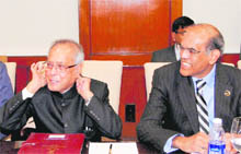 Finance Minister Pranab Mukherjee with RBI Governor D Subbarao at a meeting of RBI Central Board of Directors in New Delhi. 