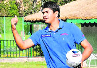 Gaganjeet Bhullar exults after winning the PGTI Players Championship at the Chandigarh Golf Club on Saturday
