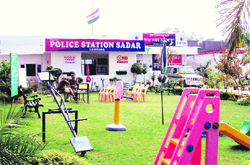 The lawn of the Sadar police station has been turned into a playground for those coming with children to lodge complaints in Ludhiana