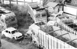 A view of the impounded vehicles adjacent to the Mini-Secretariat complex, Sector 1, Panchkula. Tribune photo: Nitin Mittal