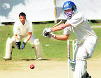 A batsman in action in the Uttarakhand Twenty20 Big Bash at Rangers College grounds in Dehradun on Monday. 