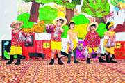 Children perform in colourful costumes at the annual day function of iDiscoveri Xseed Preschool in Gurgaon.