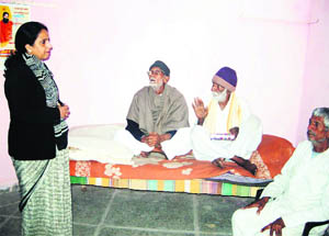 District & Sessions Judge Anita Chaudhary at an old-age home in Bhiwani.