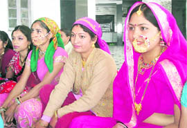 Winners of a fancy dress competition in Mussoorie on Tuesday.