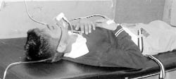 Amrit being treated at a hospital.