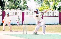 A batsman in action at the District Cricket League in Dehradun on Wednesday. 