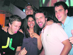 Kathy Dolma (middle) with her friends 